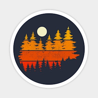 Wildlife Trees Outdoors Retro Forest Magnet